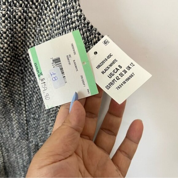 Anne Klein, Women's Wool Blend Tweed Mini Dress - Black/Gray. Size: 8. NWT - Picture 6 of 14